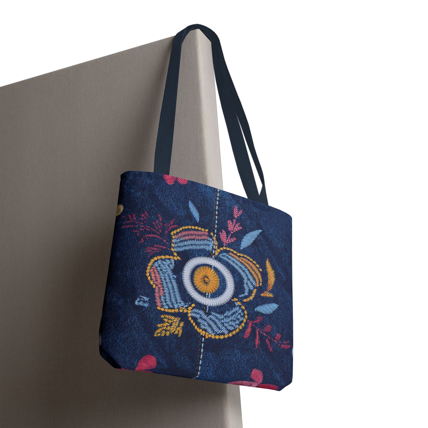 Denim Fabric Imitation Print Unisex Canvas Bag Poly Spun 3 Sizes Tote Bag 159-9