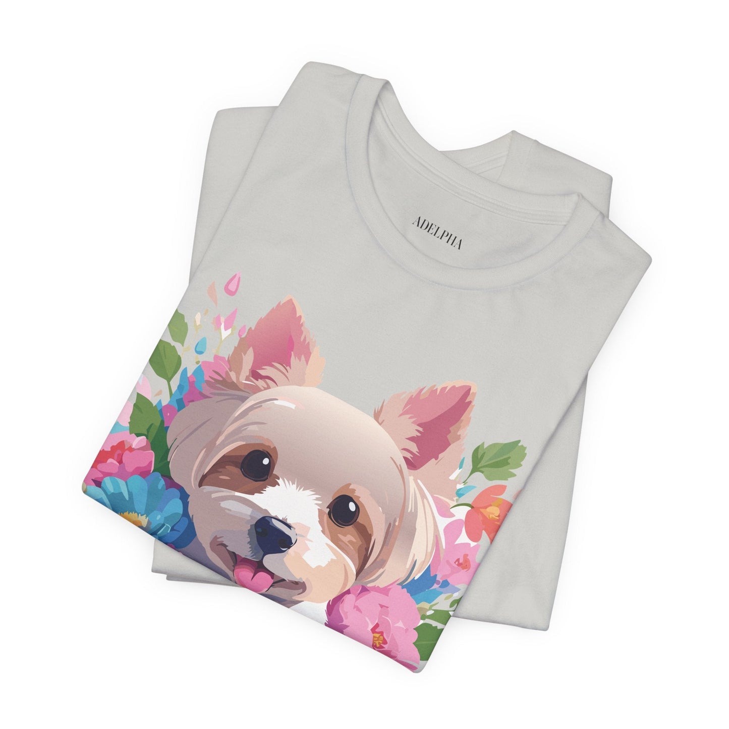 Unisex Graphic T Shirt With Original Adelpha Artwork Vintage Inspired Dog Design