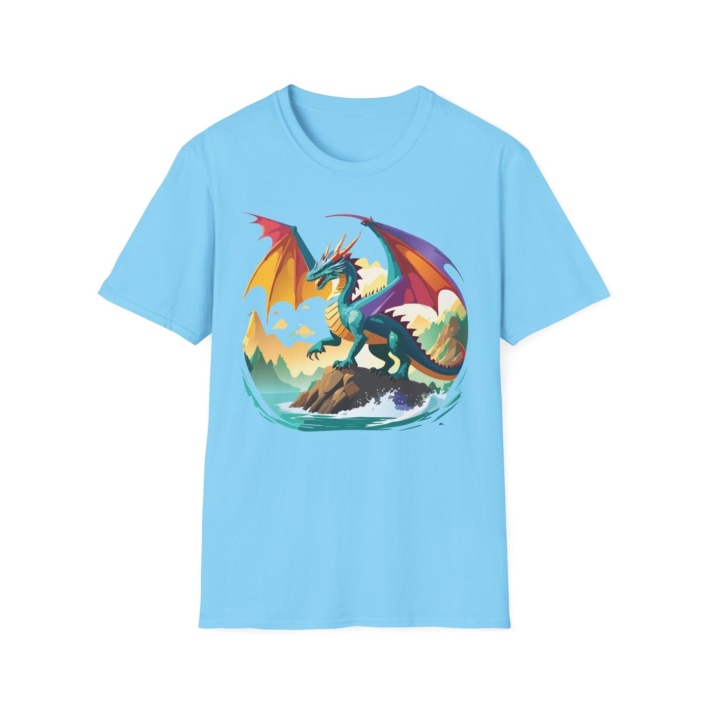Dragon T Shirt Unisex Dragon Shirt Animal Design Softstyle Tee 100 Percent Cotton
