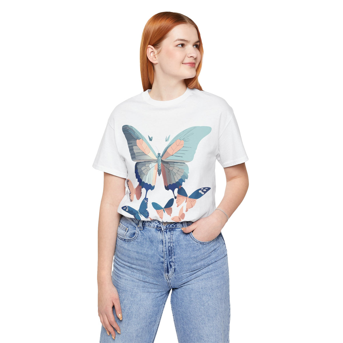 Butterfly Graphic Unisex Cotton Bella+Canvas Tee with Art Design n22