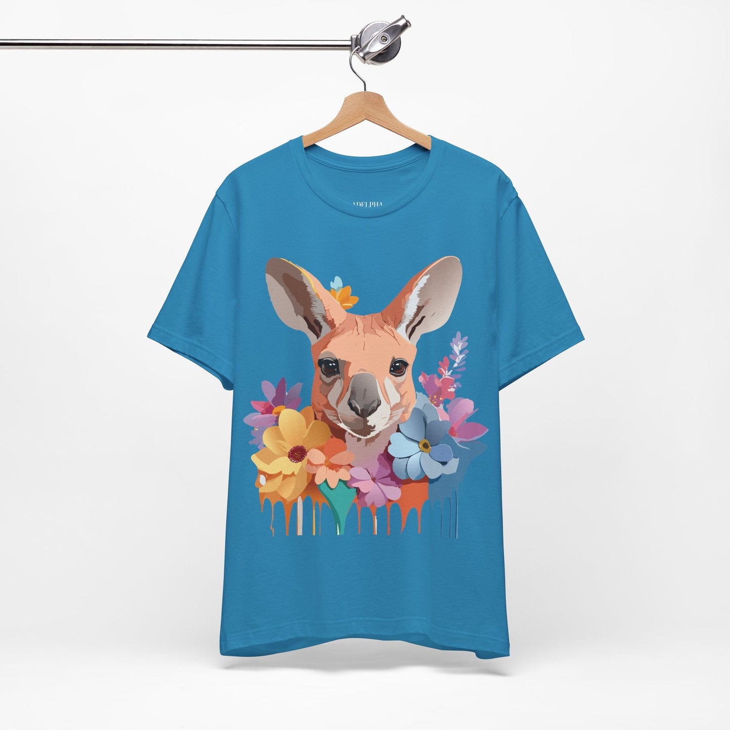 Adelpha Unisex Graphic Tee Kangaroo Art Design Short Sleeve Shirt Premium Vintage Inspired Comfort