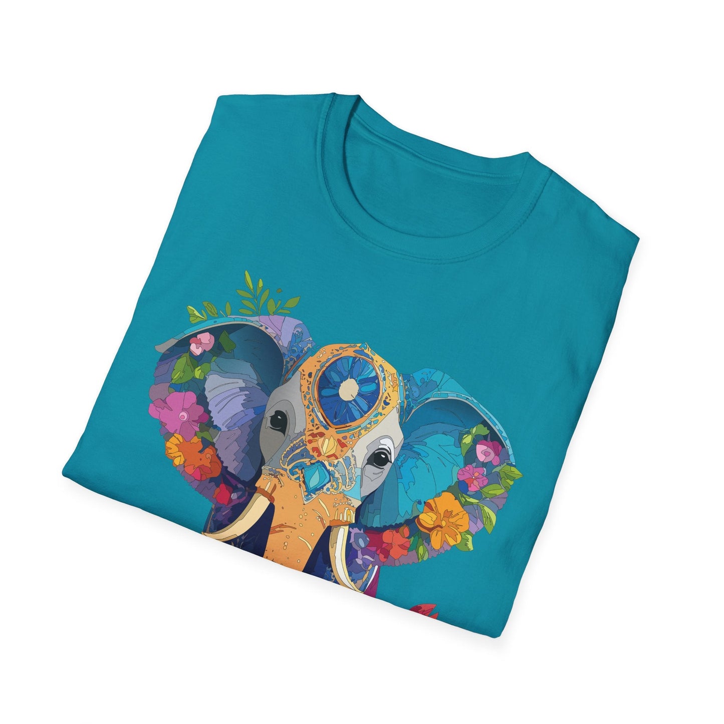 Elephant Graphic Shirt For Adults Unisex Softstyle Tee 100 Percent Cotton Gildan 64000