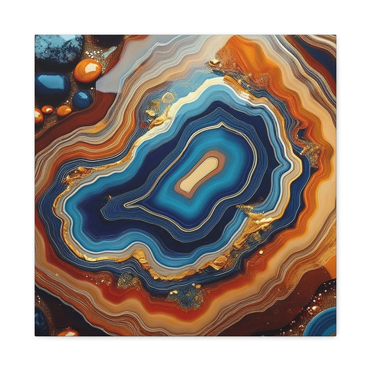 Agate Stone Graphic Print Canvas, Oil Paint Print 20x20, 24x24, 30x30, 32x32, 36x36 Canvas Pine-Wood Inner Frame MC-189