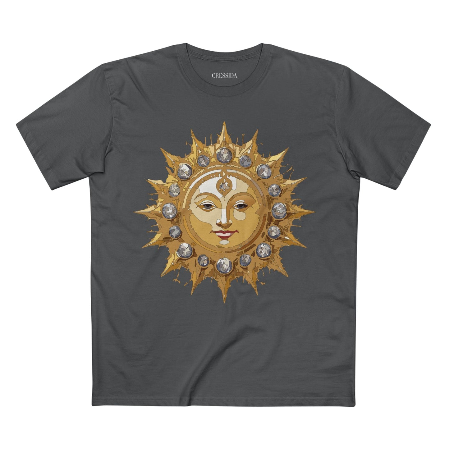 Gold Sun Graphic Unisex 100 Cotton T-Shirt with Golden Art Design 2