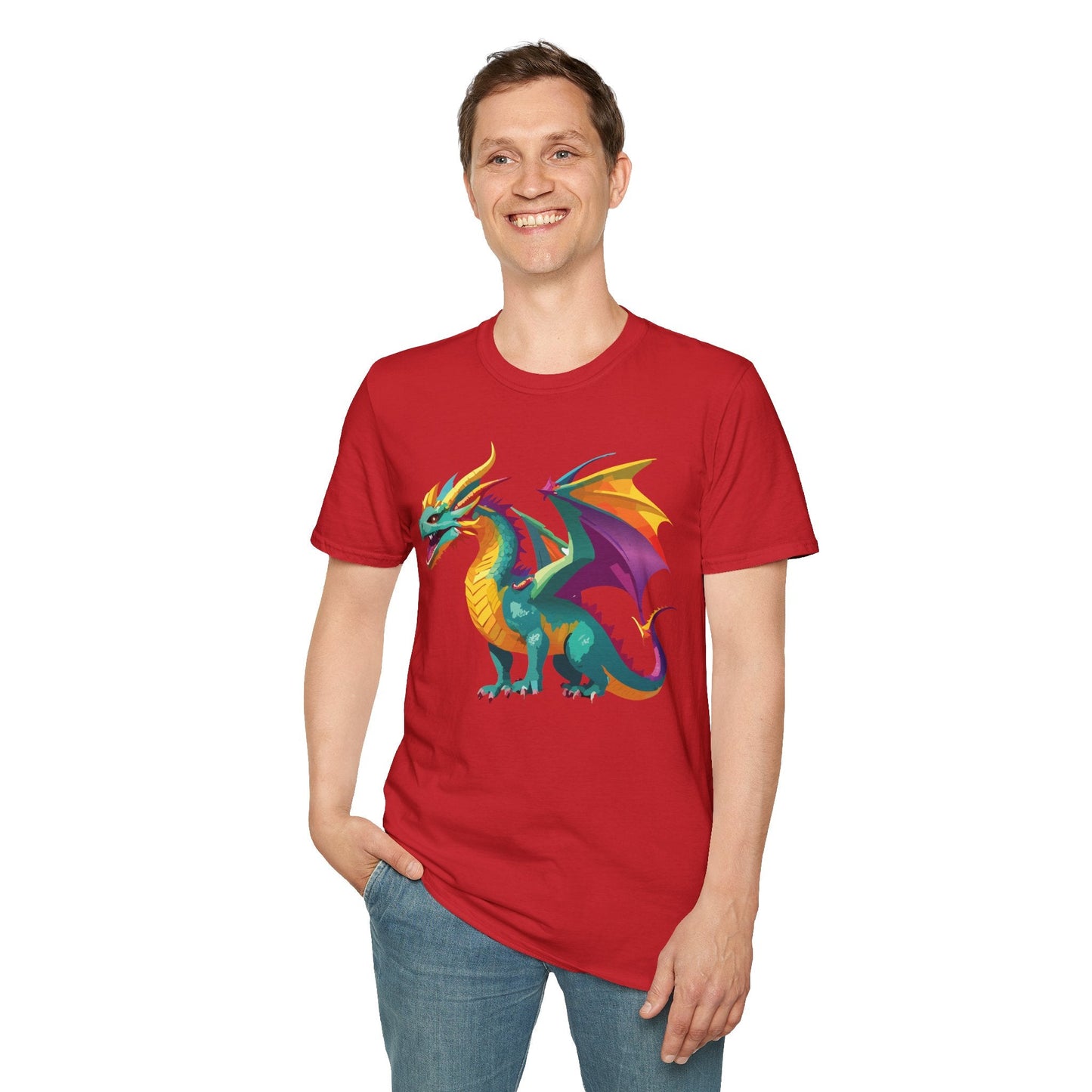 Dragon Graphic Unisex Cotton Softstyle Art Design Tee With Animals 10