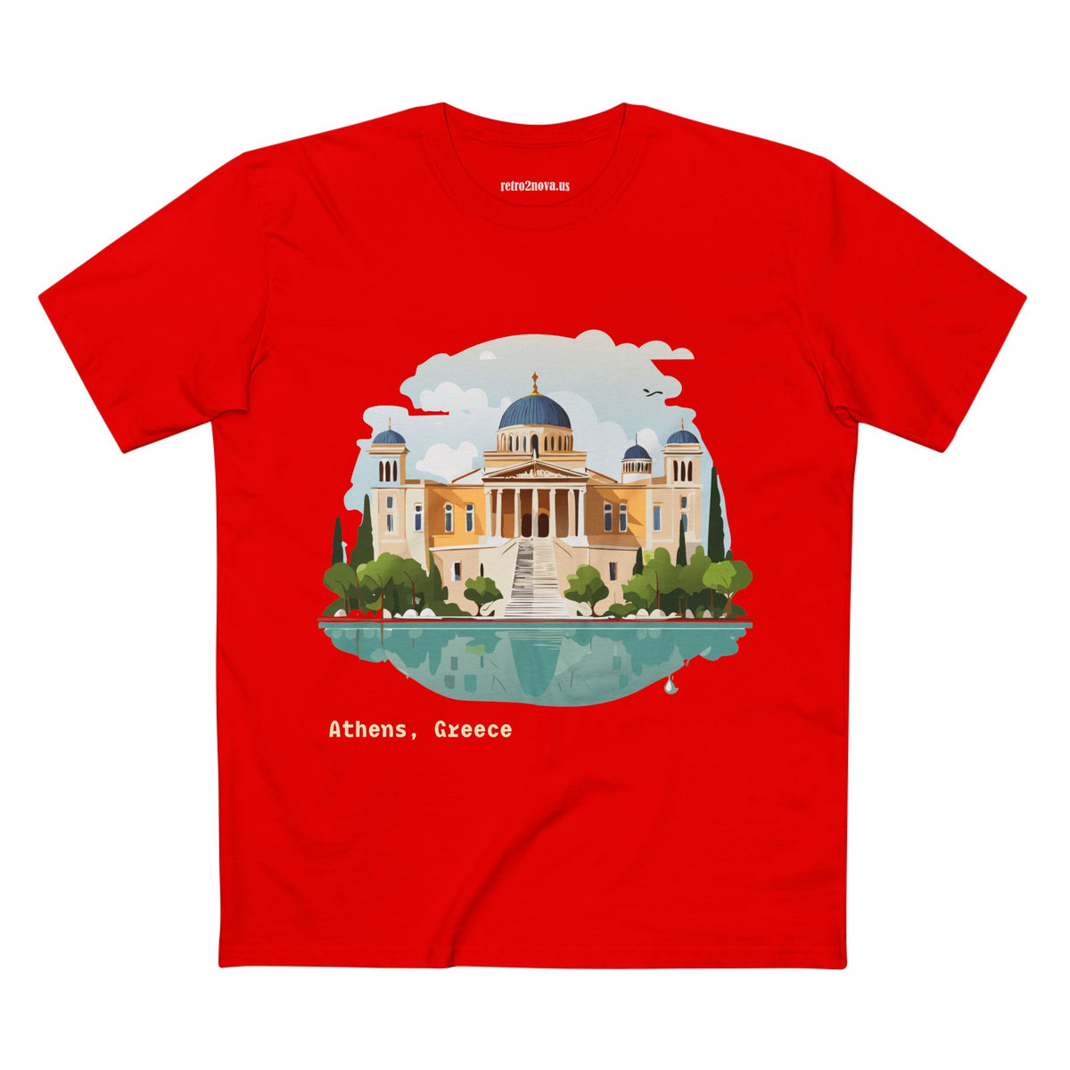 Athens Greece Illustration T-Shirt | Acropolis Temple Travel Tee