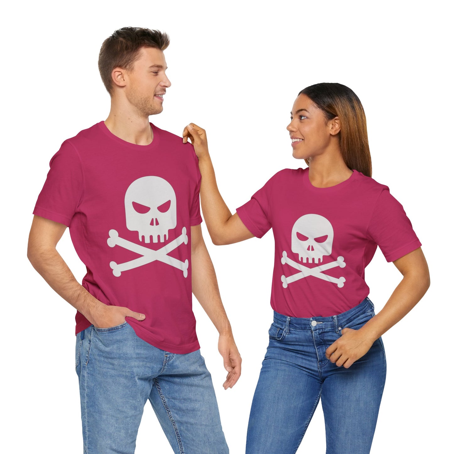 Unisex Cotton Tee Shirt with Skull