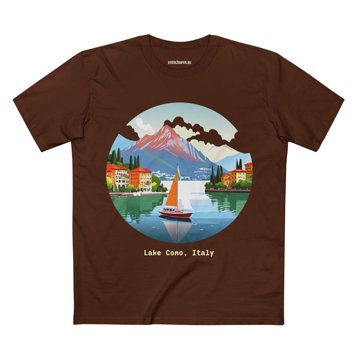 Lake Como Italy illustration T-Shirt | Scenic Travel Italy Tee