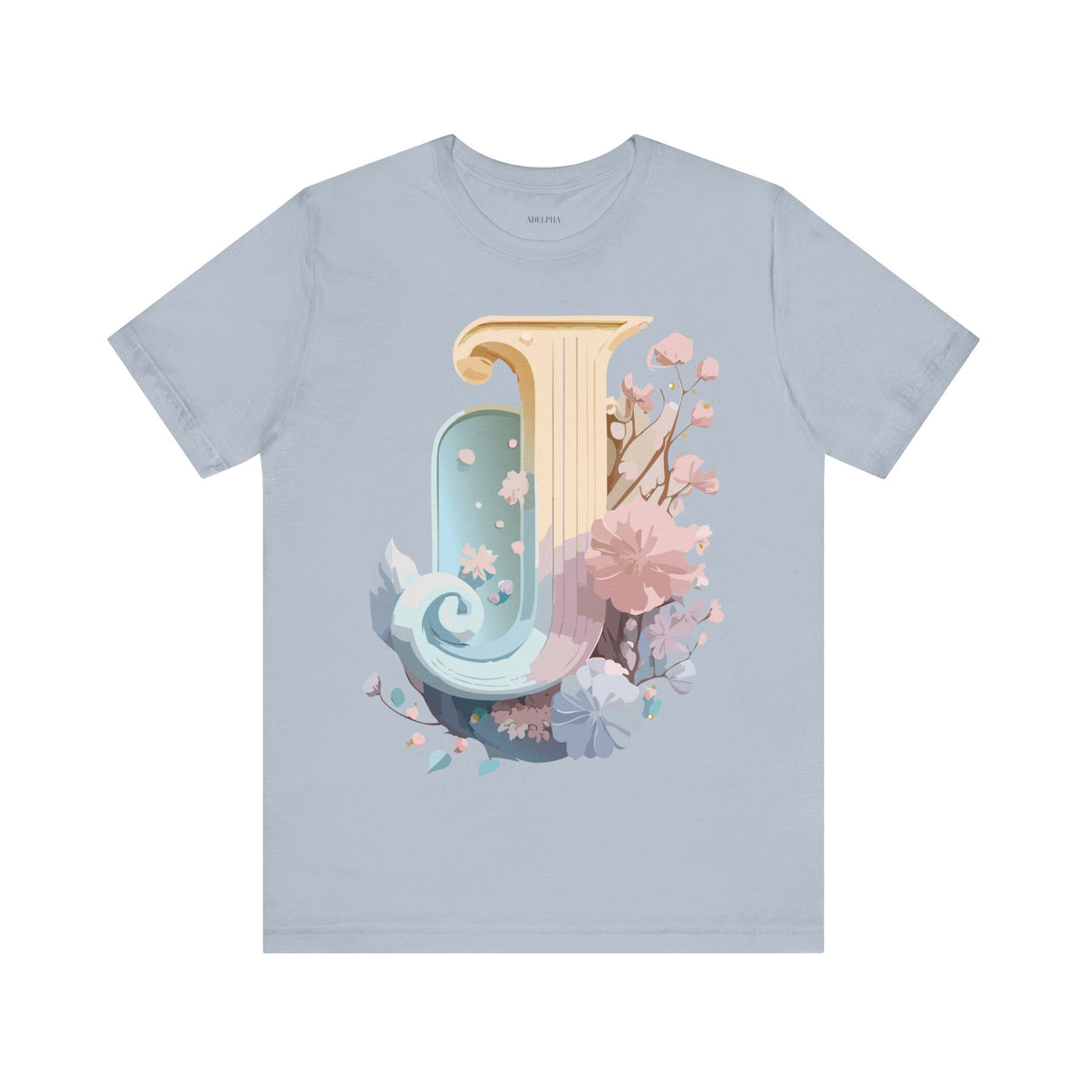 Letter J Graphic Unisex Cotton Bella+Canvas Tee with Art Letter Design