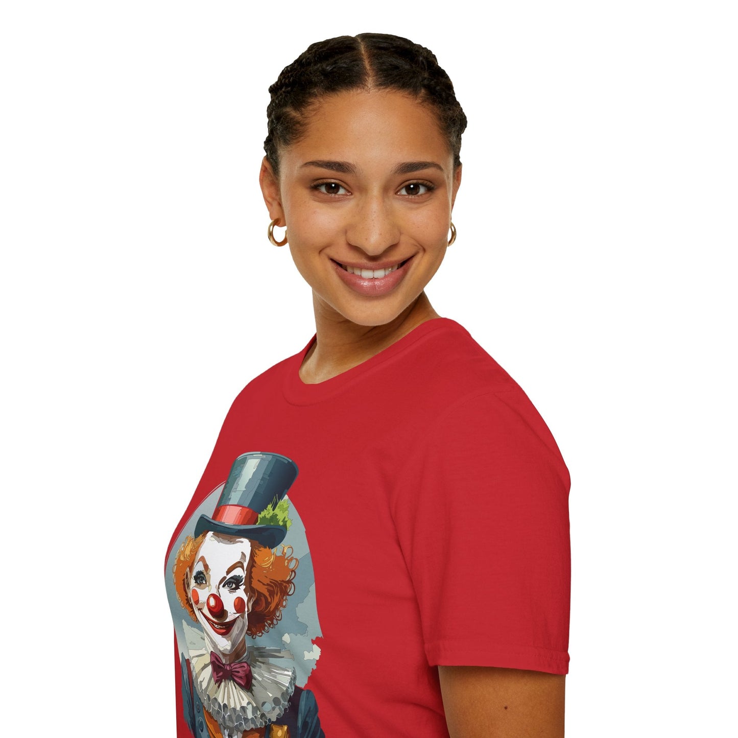 Unisex Clown Shirt Funny Man Circus Design Hundred Percent Ring Spun Cotton Gildan Softstyle Tee