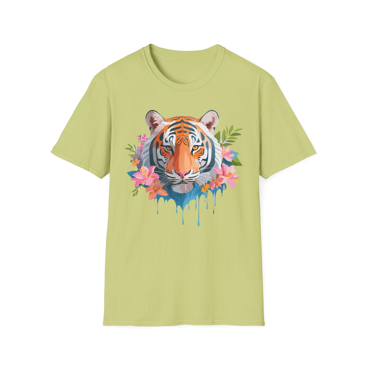 Floral Tiger Head T-Shirt | Watercolor Jungle Cat Tee