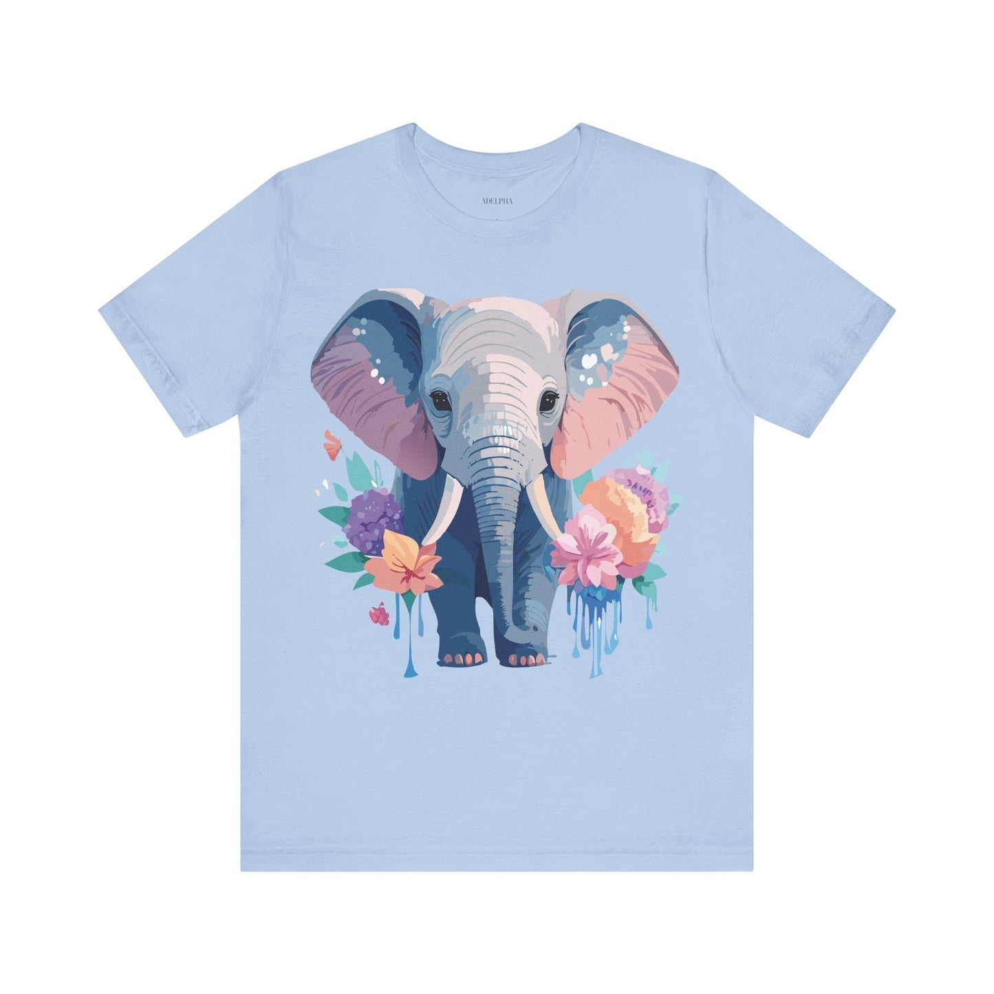 Elephant Graphic T Shirt Unisex Vintage Art Design Tee by Adelpha Short Sleeve Premium