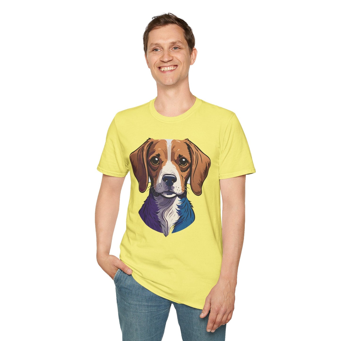 Dog Shirt Unisex Animal Print Tee Softstyle 100 Percent Cotton Gildan 64000