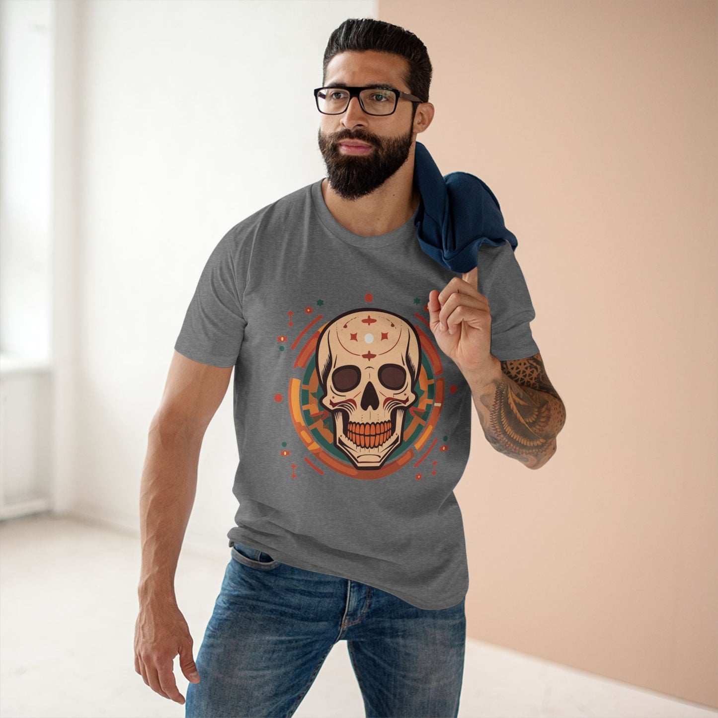 Skull Shirt Unisex Skeleton Tee Premium Cotton With Original Art Design From Retro2Nova Collection
