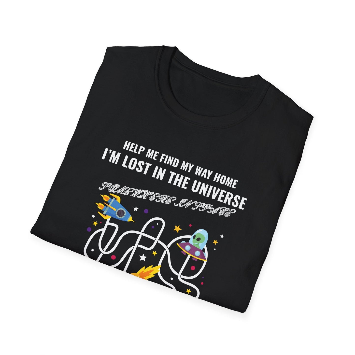 Lost in the Universe Maze TShirt Unisex Cotton Funny Space Puzzle Tee
