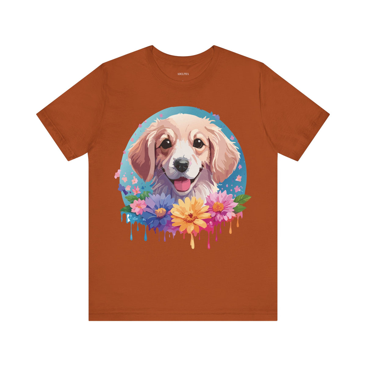 Dog Graphic Unisex Cotton Bella+Canvas Tee with Art Animal Design e113