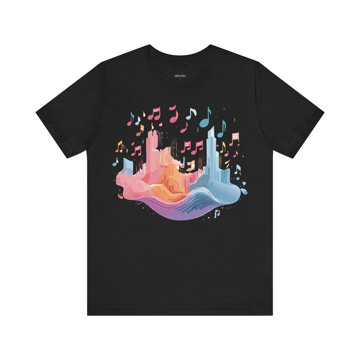 Music Graphic Unisex Cotton Bella+Canvas Tee with Art Design m91