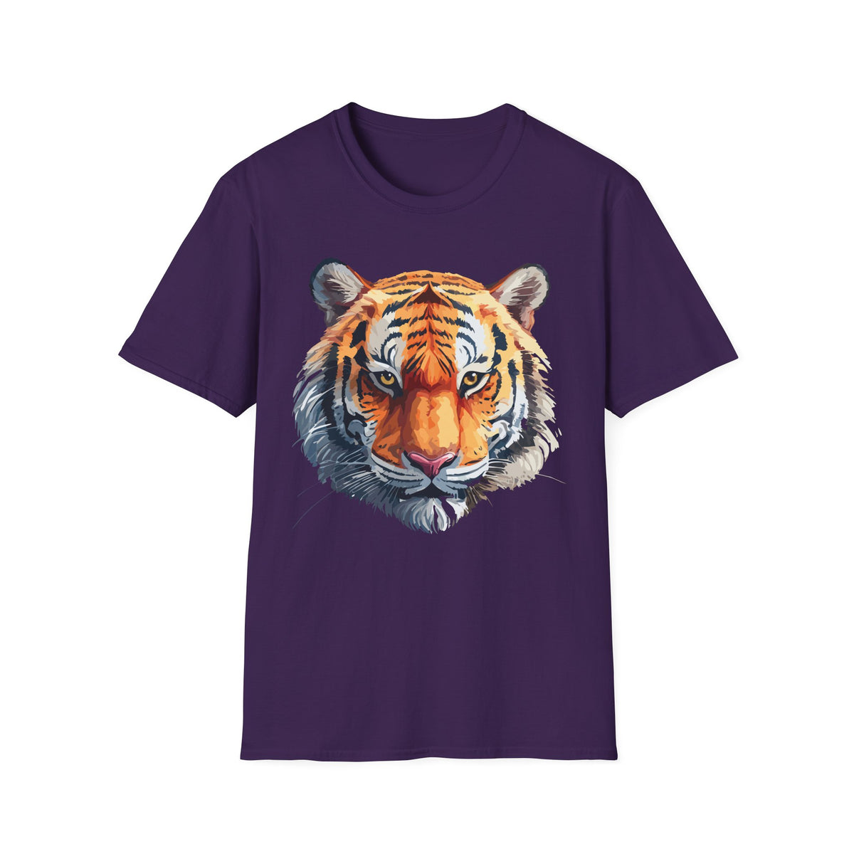 Tiger Face T-Shirt | Bold Watercolor Tiger Portrait