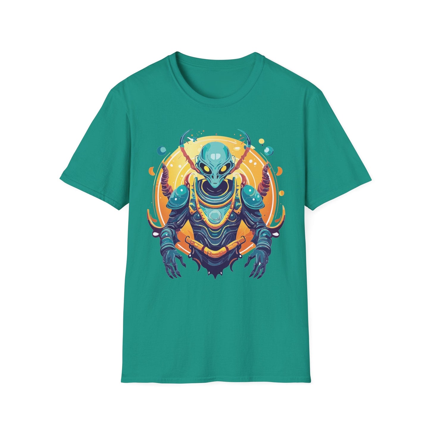 Alien Graphic Unisex Cotton Softstyle UFO Artwork Tee 16