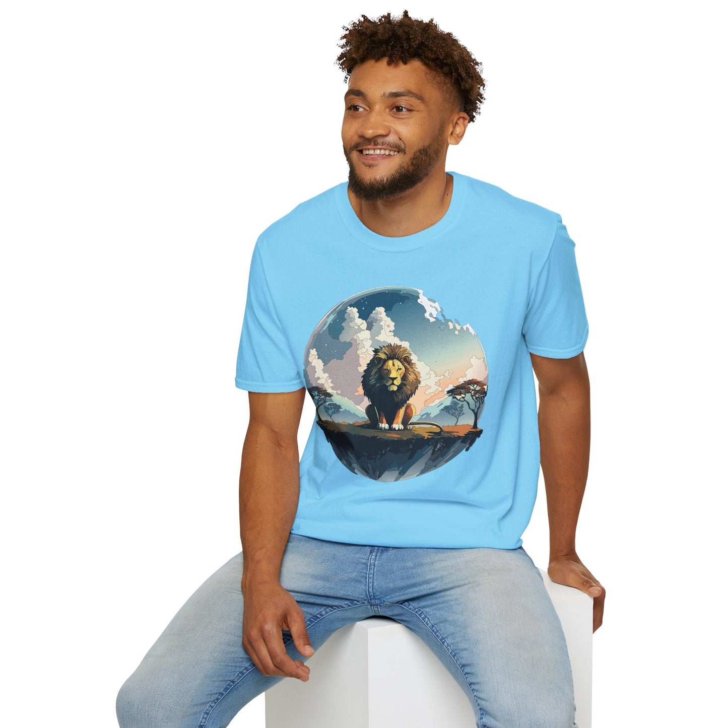 Lion Shirt Unisex Animal Tee Gildan Softstyle 64000 One Hundred Percent Cotton