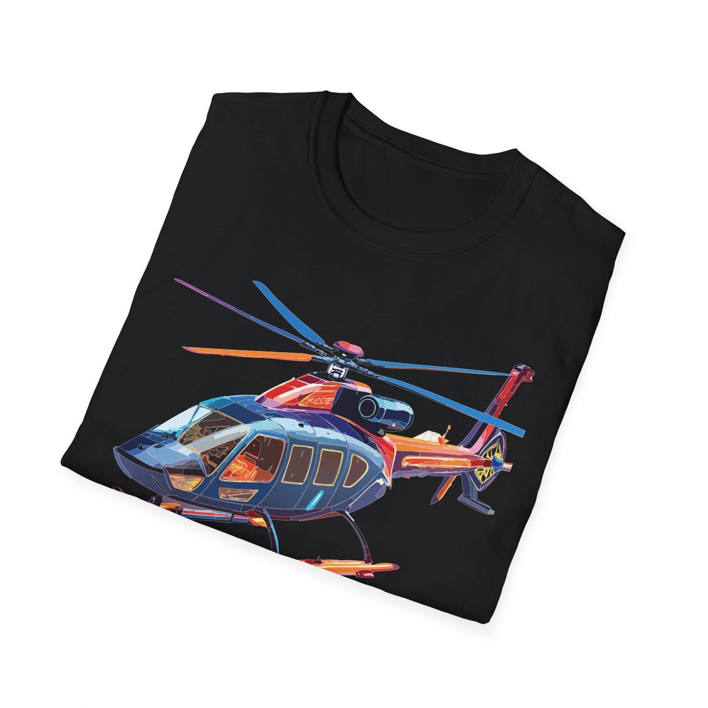 Chopper Helicopter Graphic Unisex Cotton Softstyle Short Sleeve Tee 4