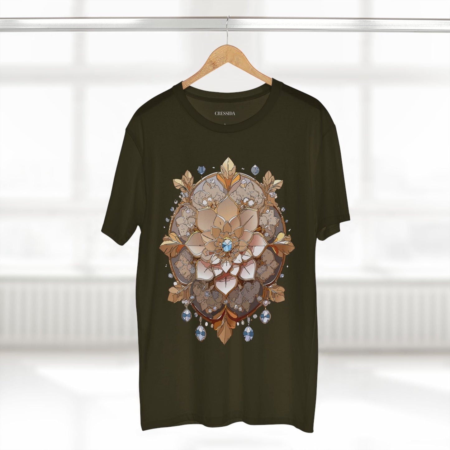 Floral Graphic T-Shirt Unisex 100 Cotton Art Design with Antique Flowers Tee 17