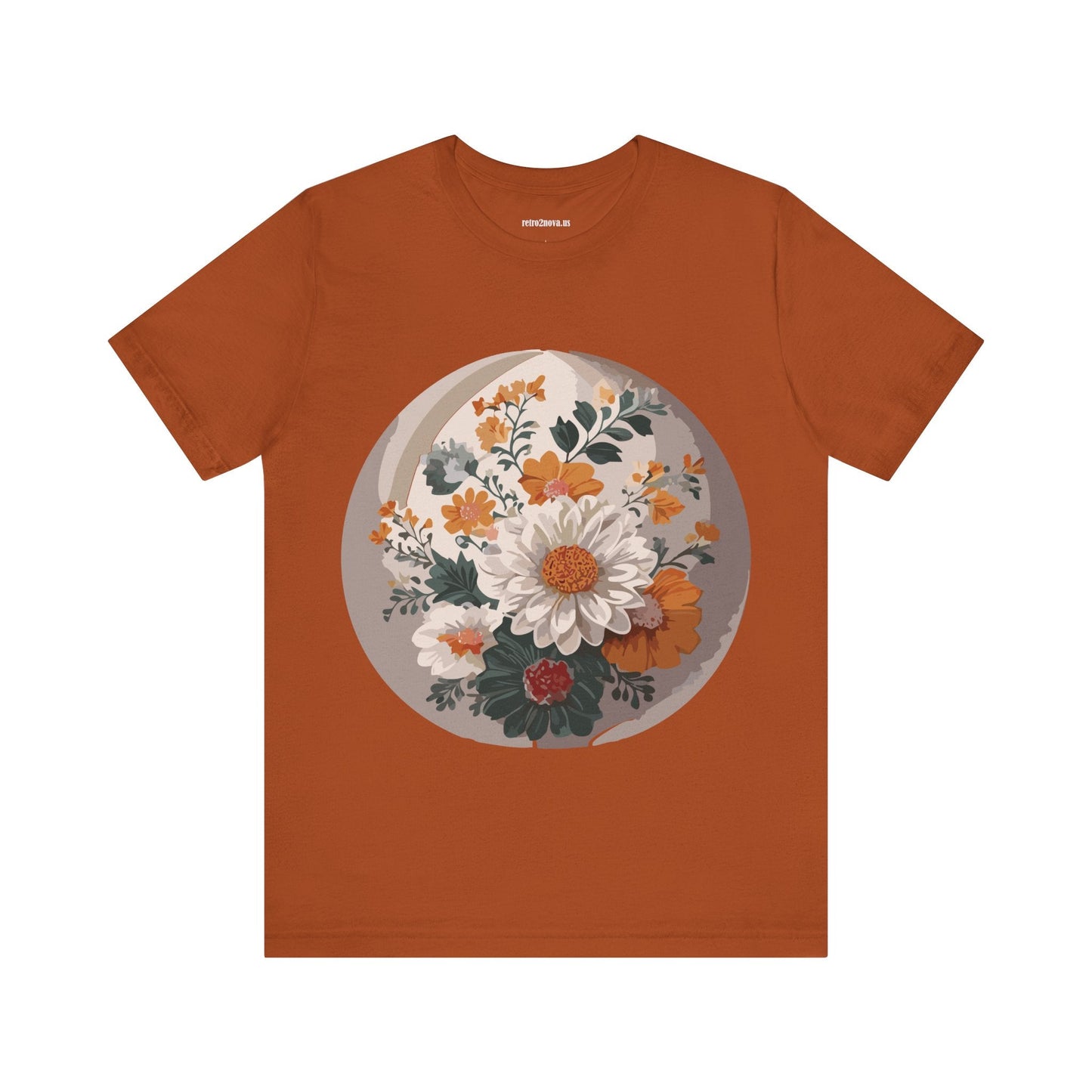 Retro2Nova Floral Shirt Unisex Jersey Short Sleeve Tee From Flowers Collection Free Shipping