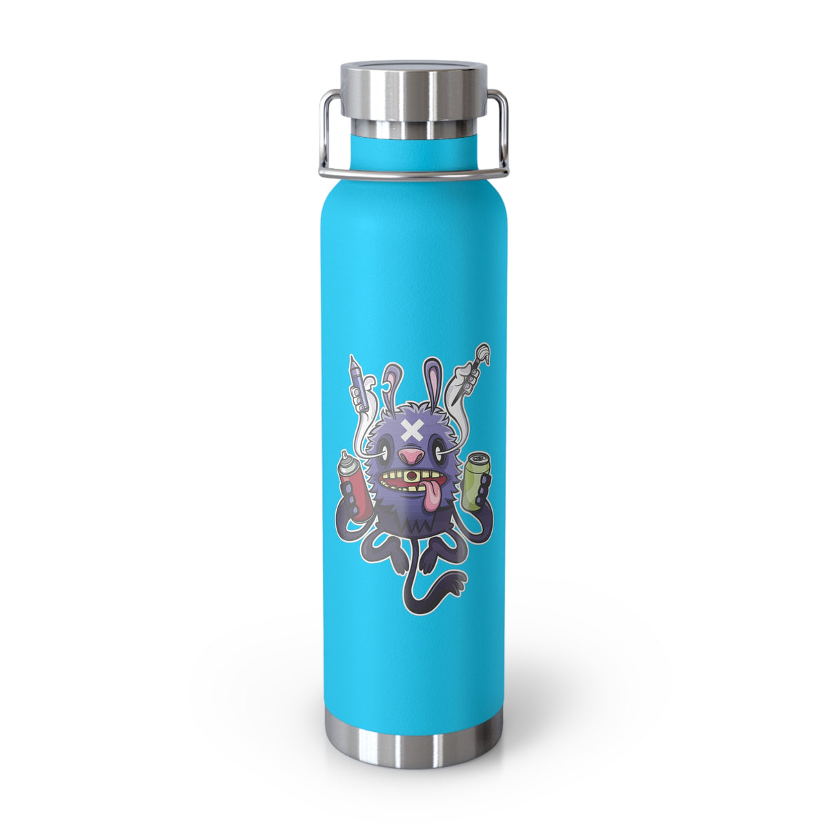 22oz Copper Insulated Water Bottle with Cartoon Design - CV66