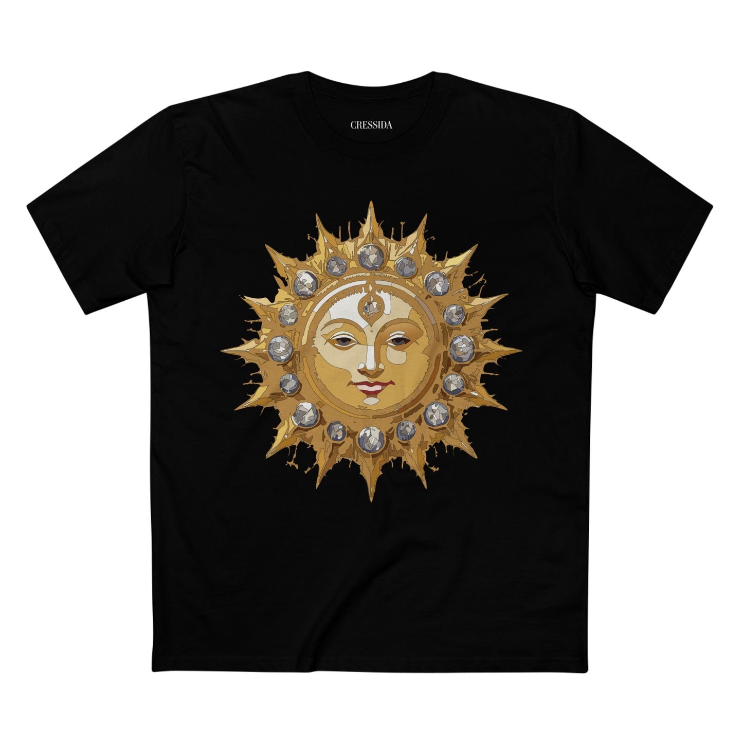 Gold Sun Graphic Unisex 100 Cotton T-Shirt with Golden Art Design 2