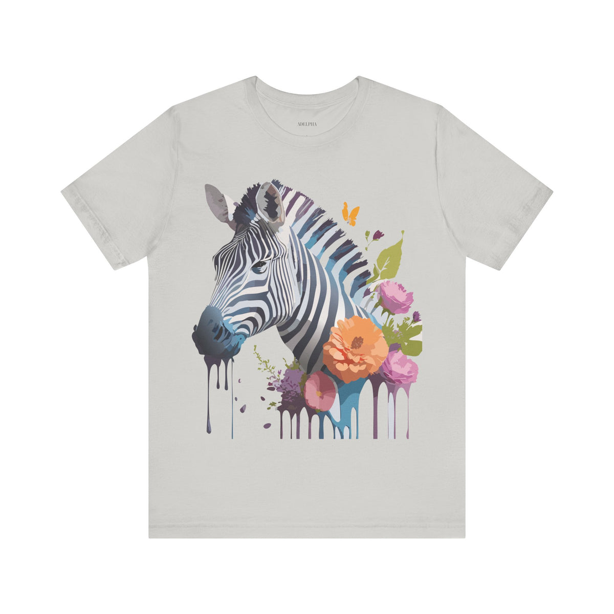 Zebra Graphic Unisex Cotton Bella+Canvas Tee with Art Animal Design e76