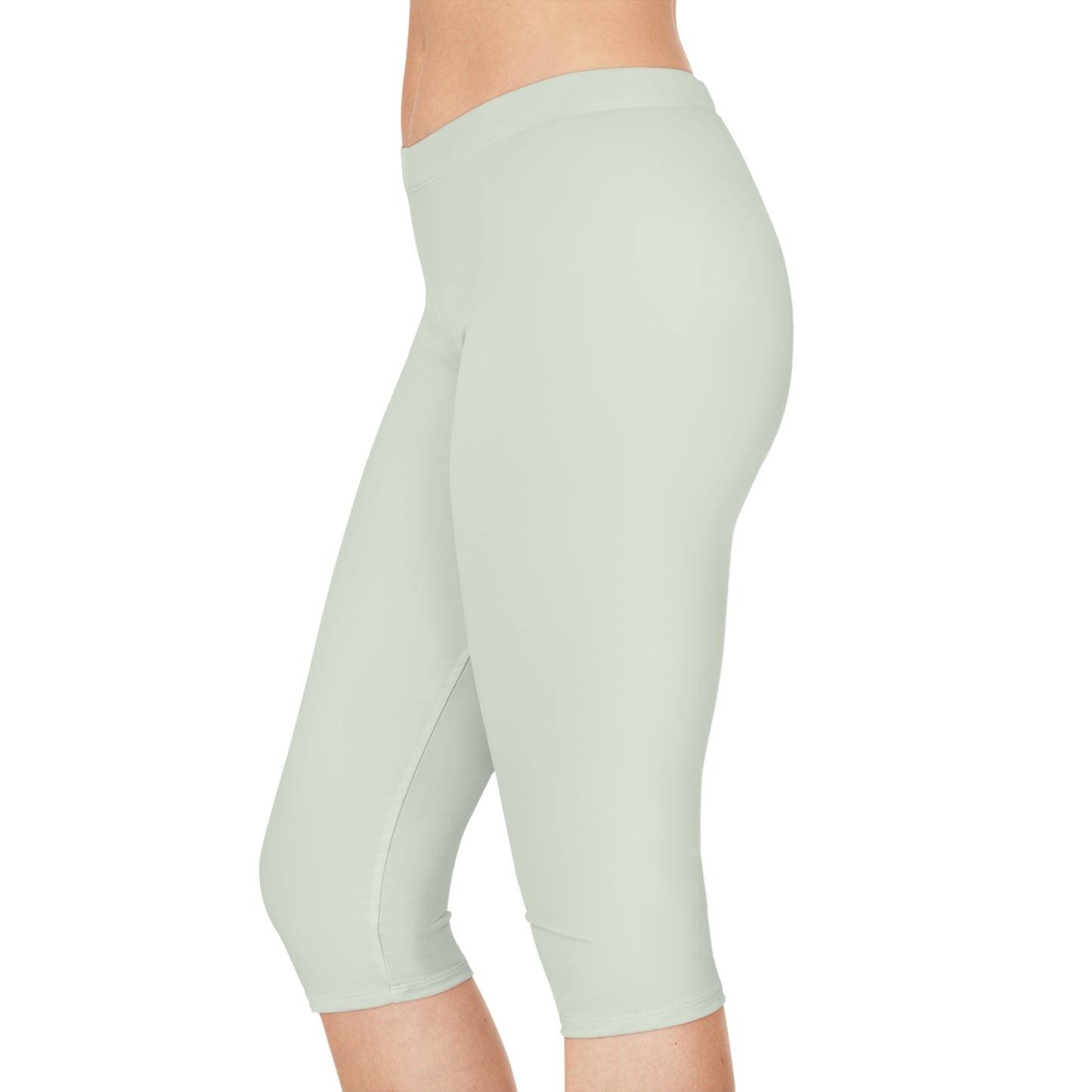 Green Color Capri Leggings, Green Capri Leggings 8