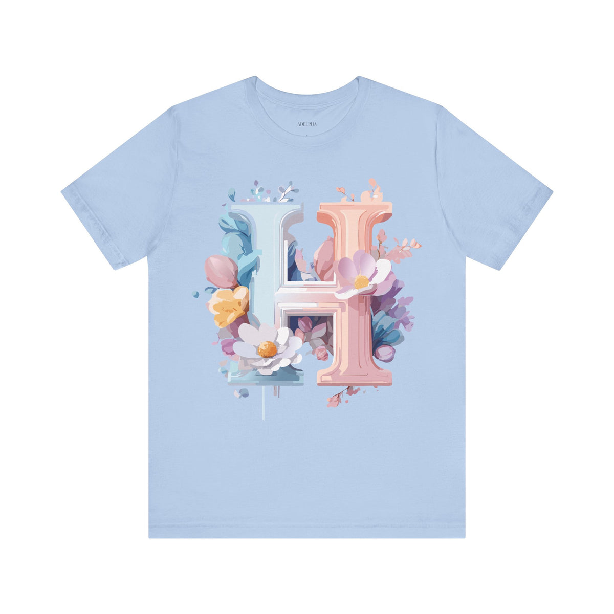 Letter H Graphic Unisex Cotton Bella+Canvas Tee with Art Letter Design