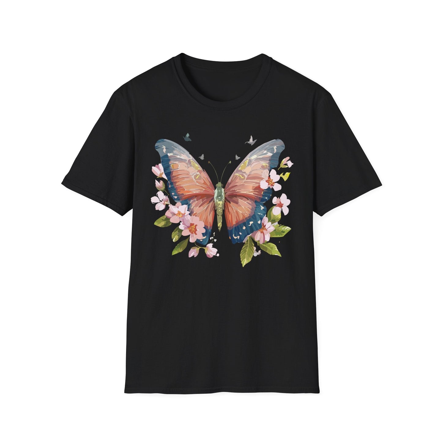 Unisex Monarch Butterfly T Shirt Softstyle 64000 Gildan Ring Spun Cotton Tee Lightweight Comfort