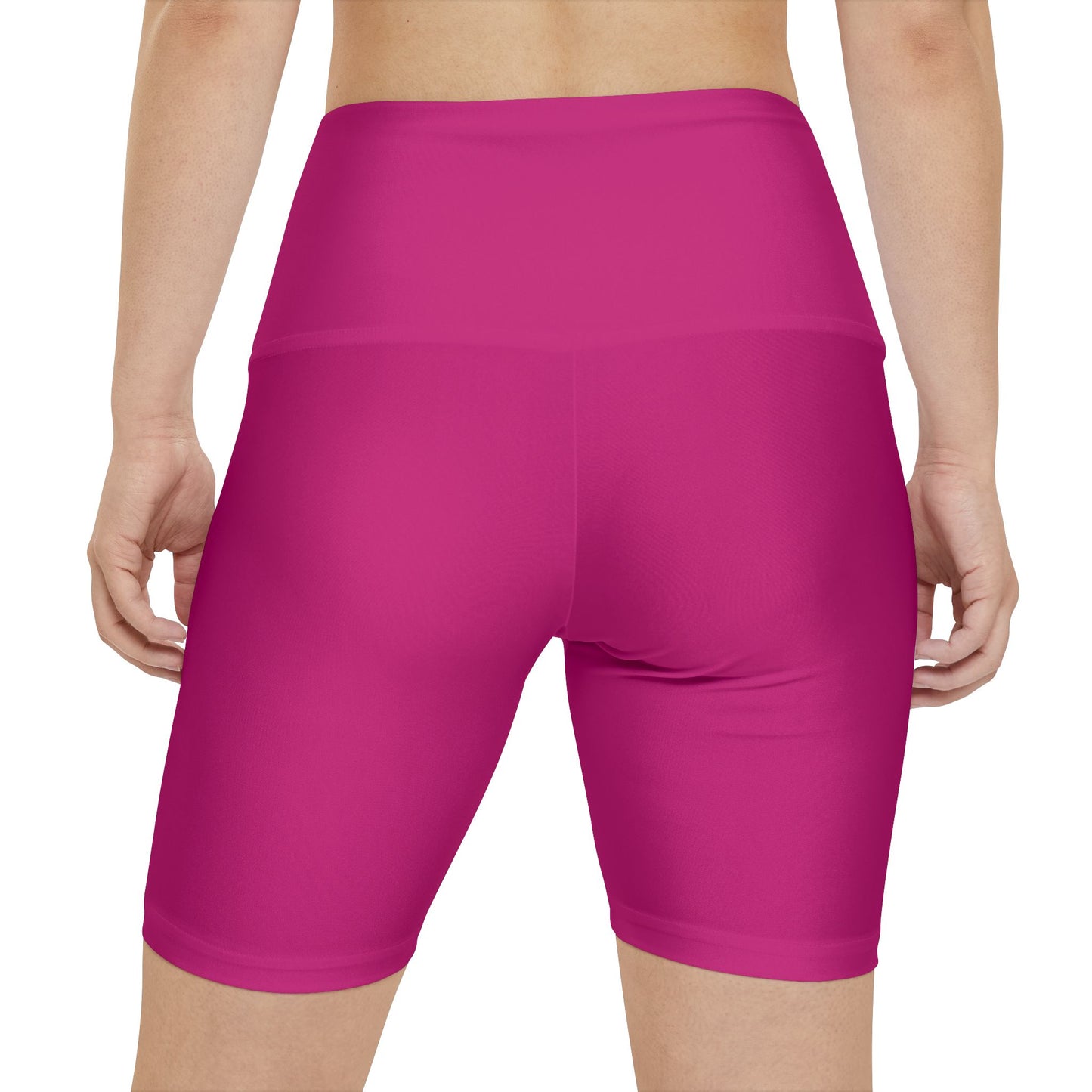 Hot Rose Women's Workout Shorts — Solid High-Waist Biker Shorts for Exercise & Everyday Wear