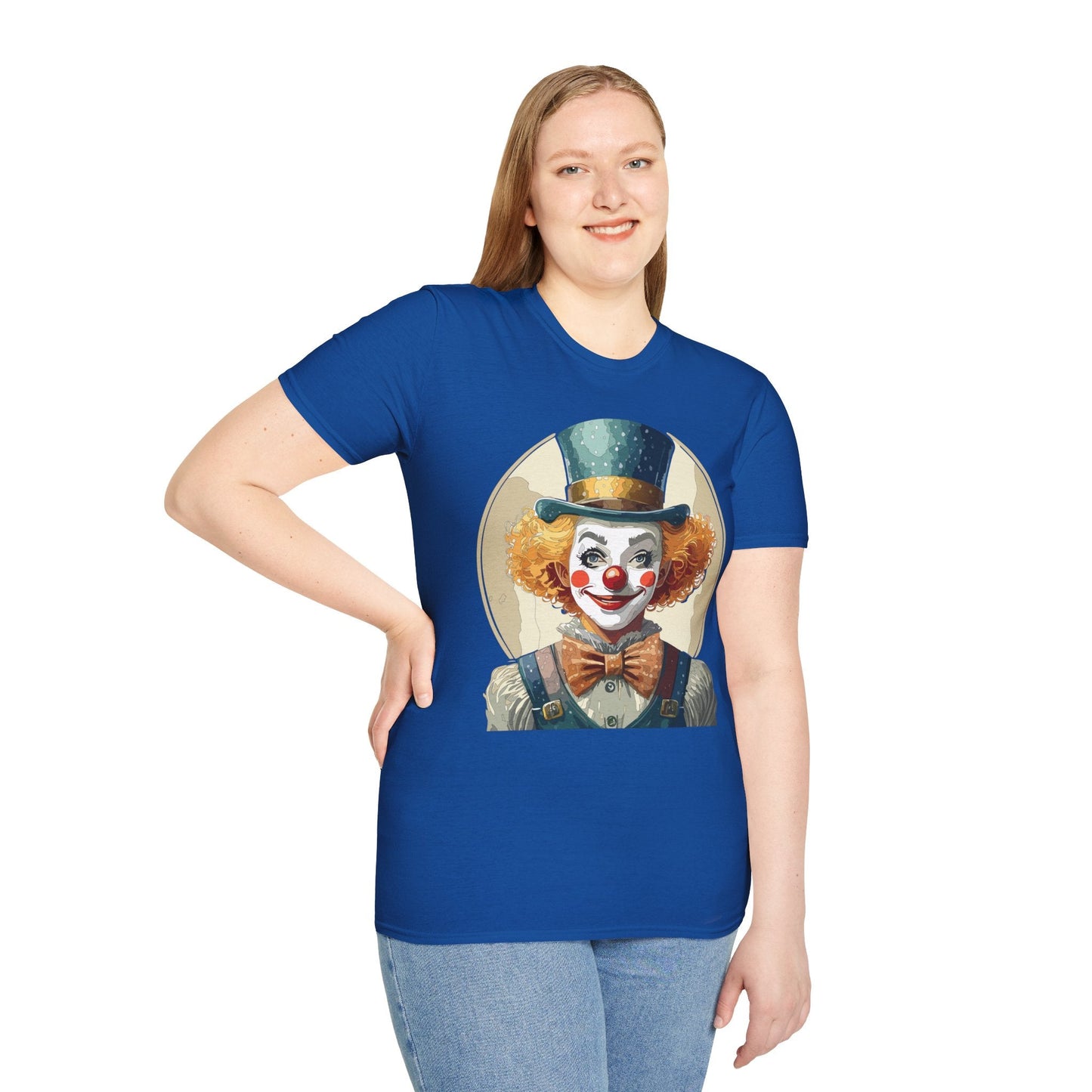 Clown Shirt Unisex T Shirt With Clown Circus Theme Funny Man Shirt Gildan Softstyle 64000