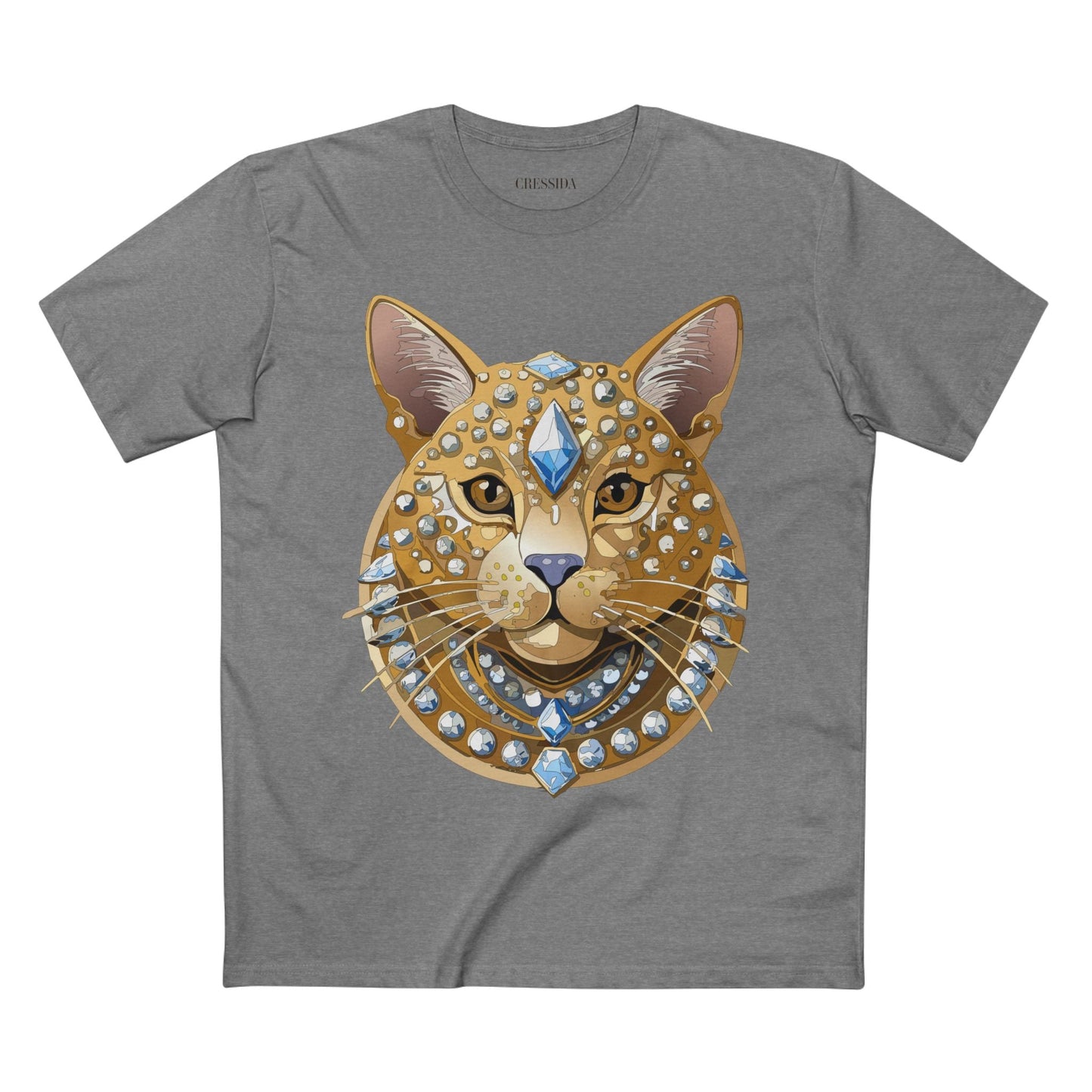 Cat Graphic Unisex 100 Cotton Tee With Unique Animal Golden Medallion Art Design 11