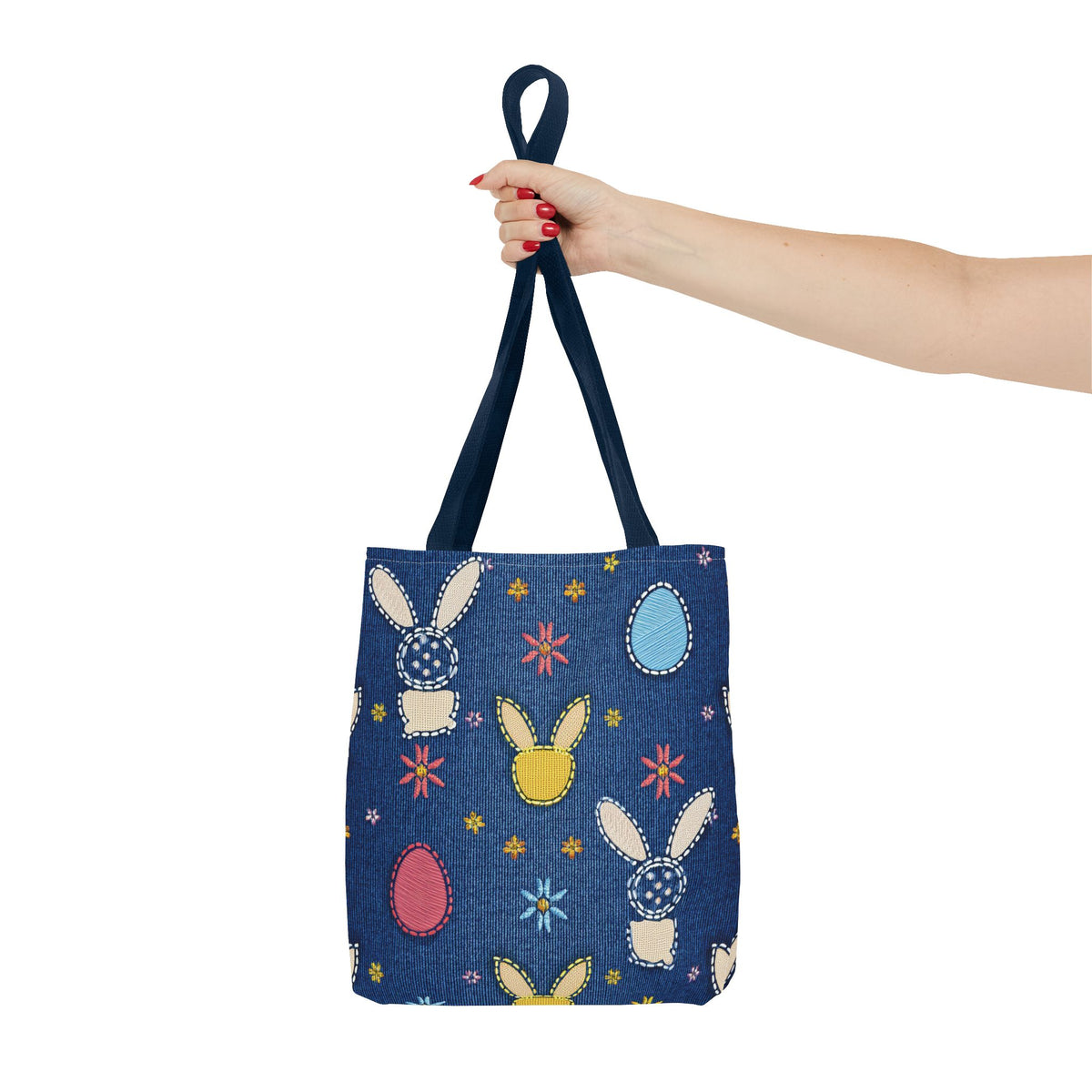 Easter Graphic Design Denim Fabric Imitation Print Unisex Canvas Bag Poly Spun 3 Sizes Tote Bag 204-5