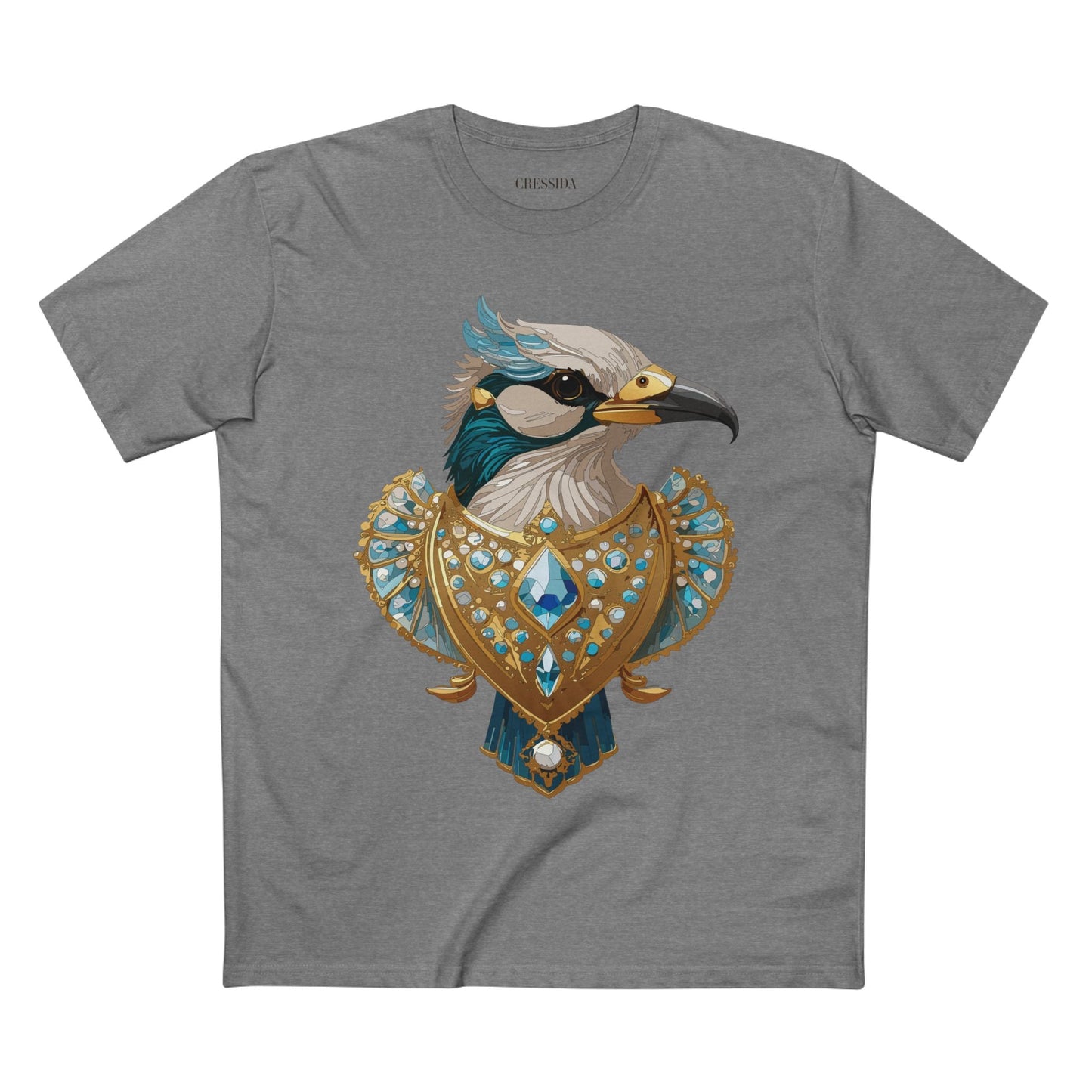 Bird Graphic Unisex 100 Cotton Tee With Unique Animal Golden Medallion Art Design 17