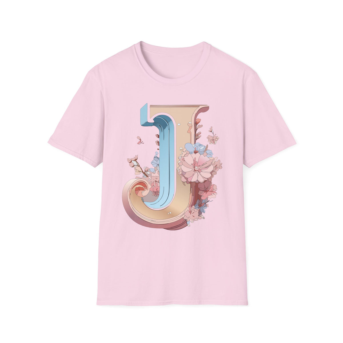 Floral Letter J T-Shirt | Botanical Monogram Tee