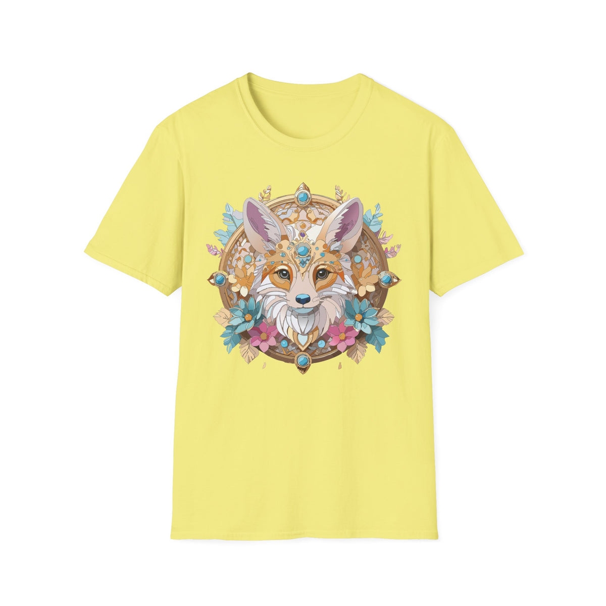Boho Fox Mandala T-Shirt | Floral Fox Face Tee
