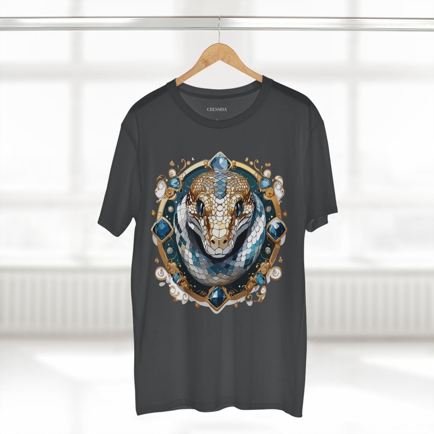 Snake Graphic Unisex 100 Cotton Tee With Unique Animal Golden Medallion Art Design 42