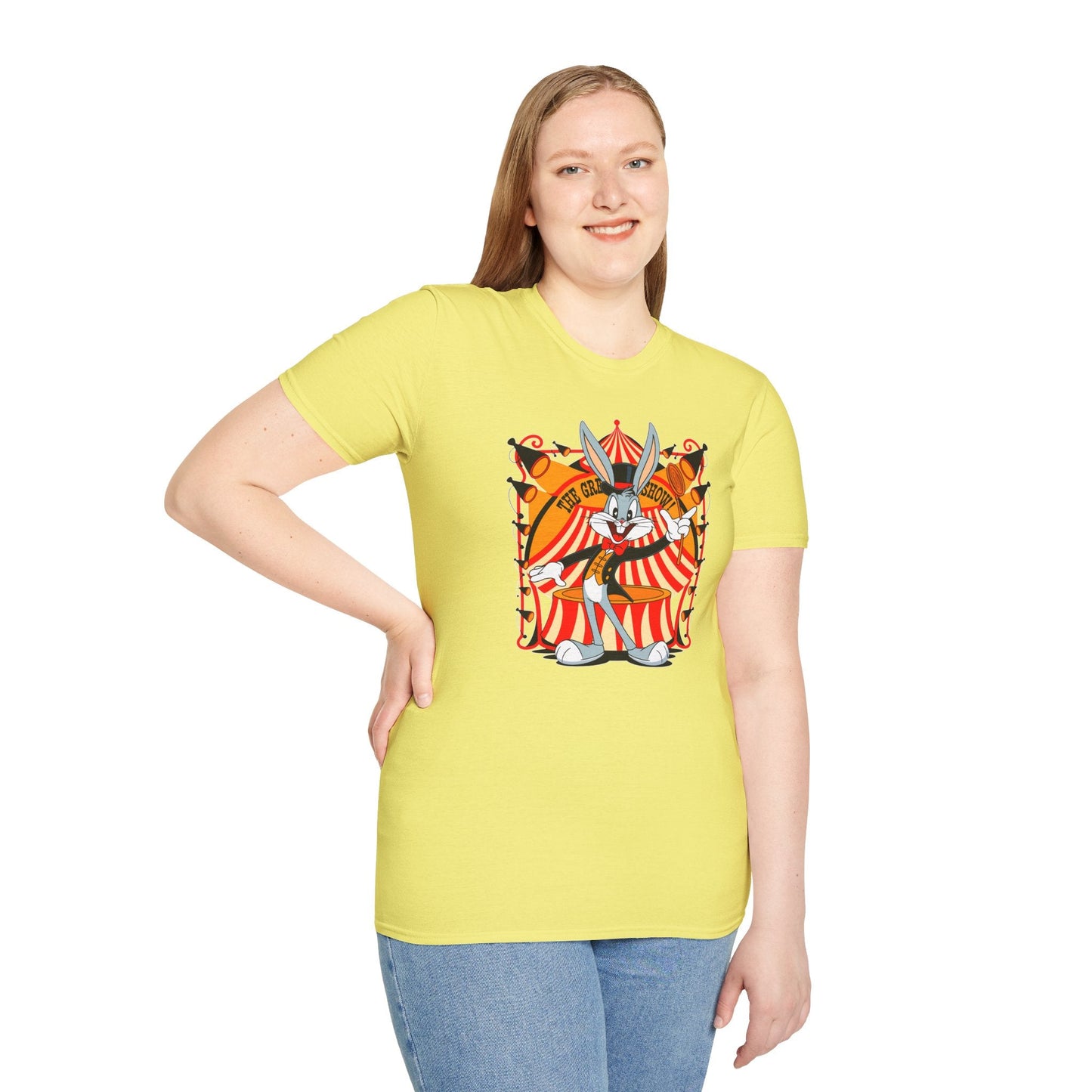 Bugs Bunny Unisex Shirt Gildan Softstyle Tee Cartoon Graphic Design 100 Percent Cotton