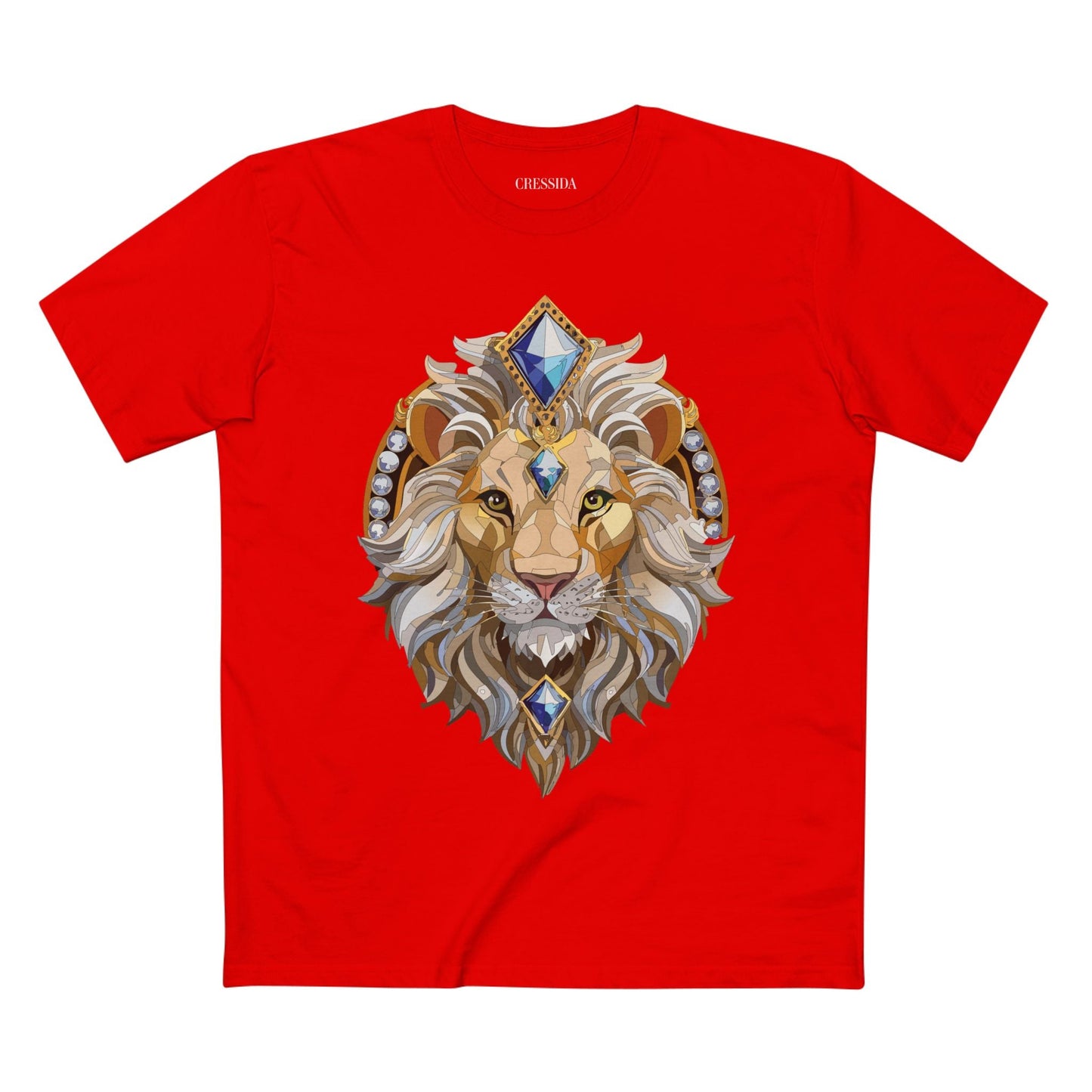 Lion Graphic Unisex 100 Cotton Tee With Unique Animal Golden Medallion Art Design 9