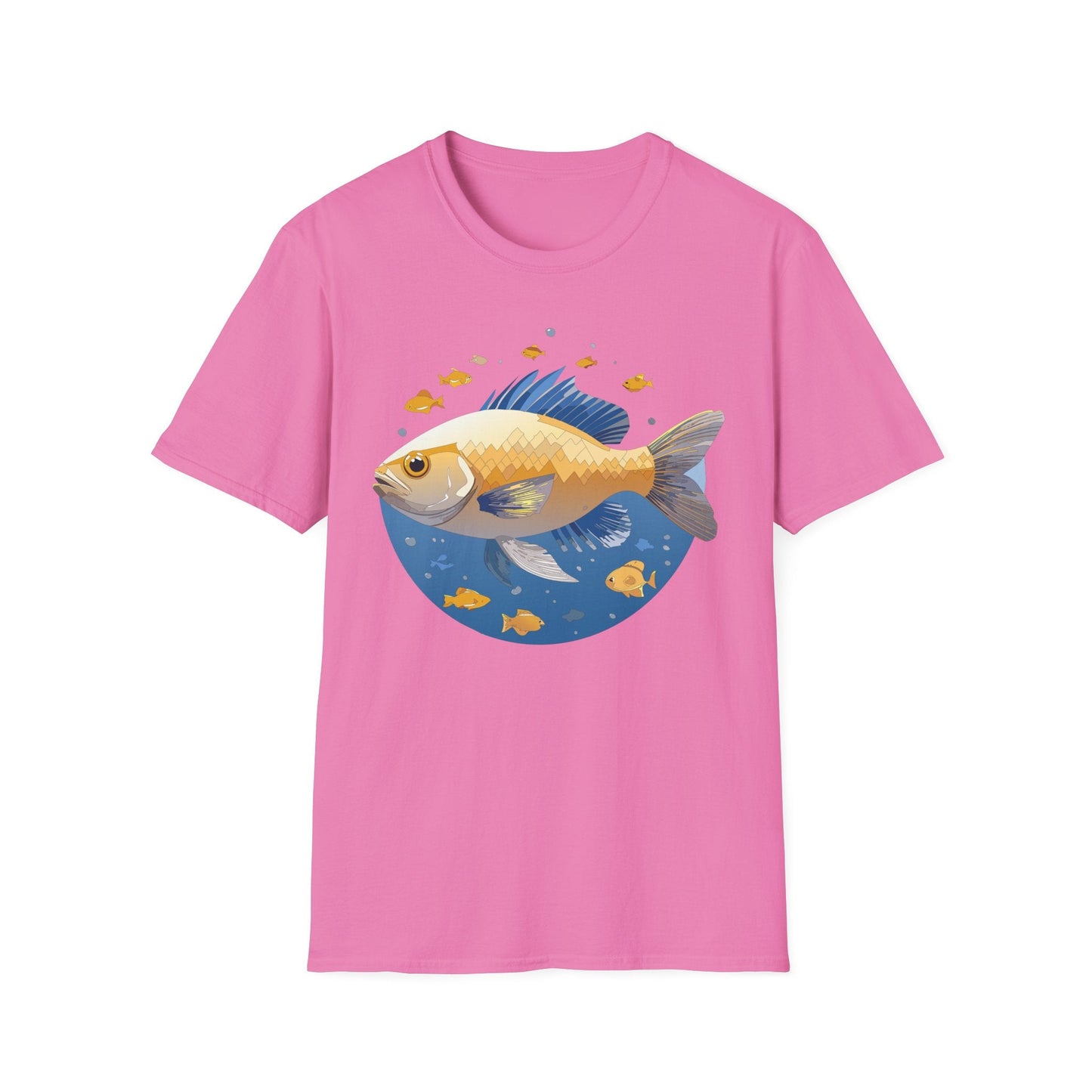 Fish Art Graphic Tee Shirt Unisex Gildan Softstyle 64000 100 Percent Ring Spun Cotton