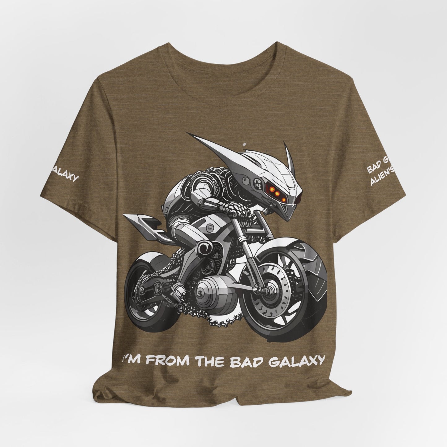 Tee Shirt With Alien From Bad Galaxy Made To Order 100 Percent Cotton Eco Friendly Print