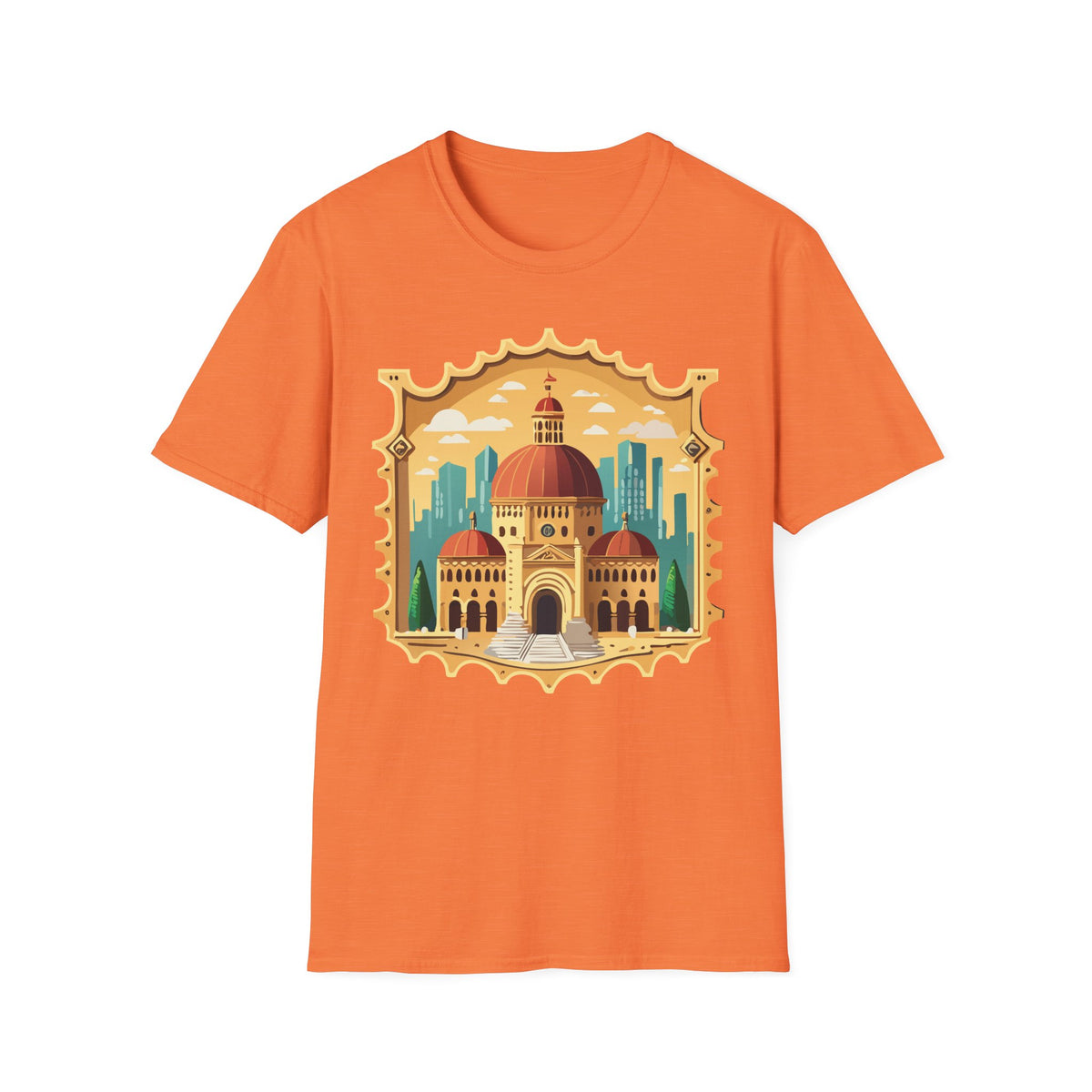 Moroccan Cityscape Tee | Dome & Minaret Illustration Graphic Tee Unisex 100 Cotton Gildan T-Shirt