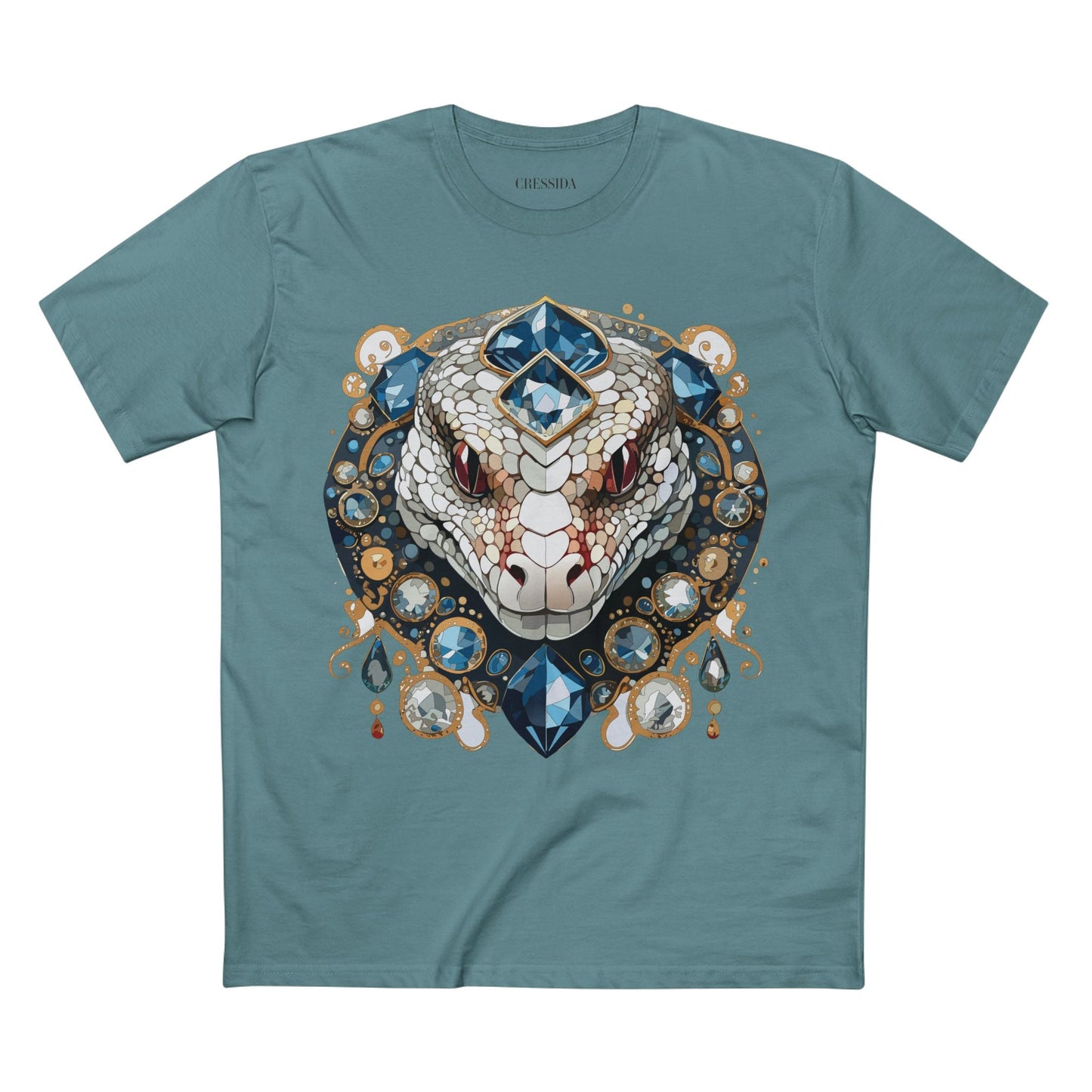 Snake Graphic Unisex 100 Cotton Tee With Unique Animal Golden Medallion Art Design 41
