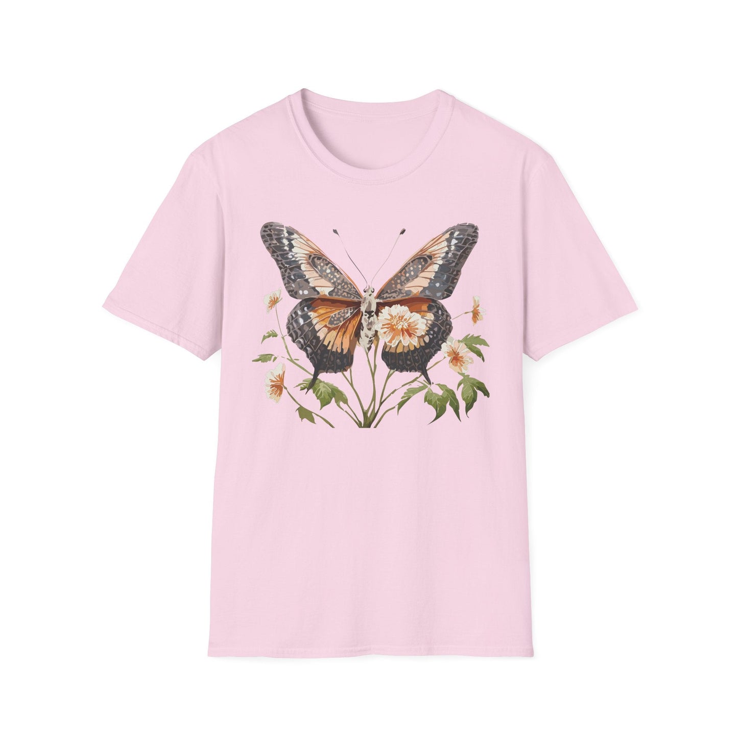 Butterfly T Shirt Unisex Softstyle Gildan 64000 Cotton Tee Monarch Print Comfort