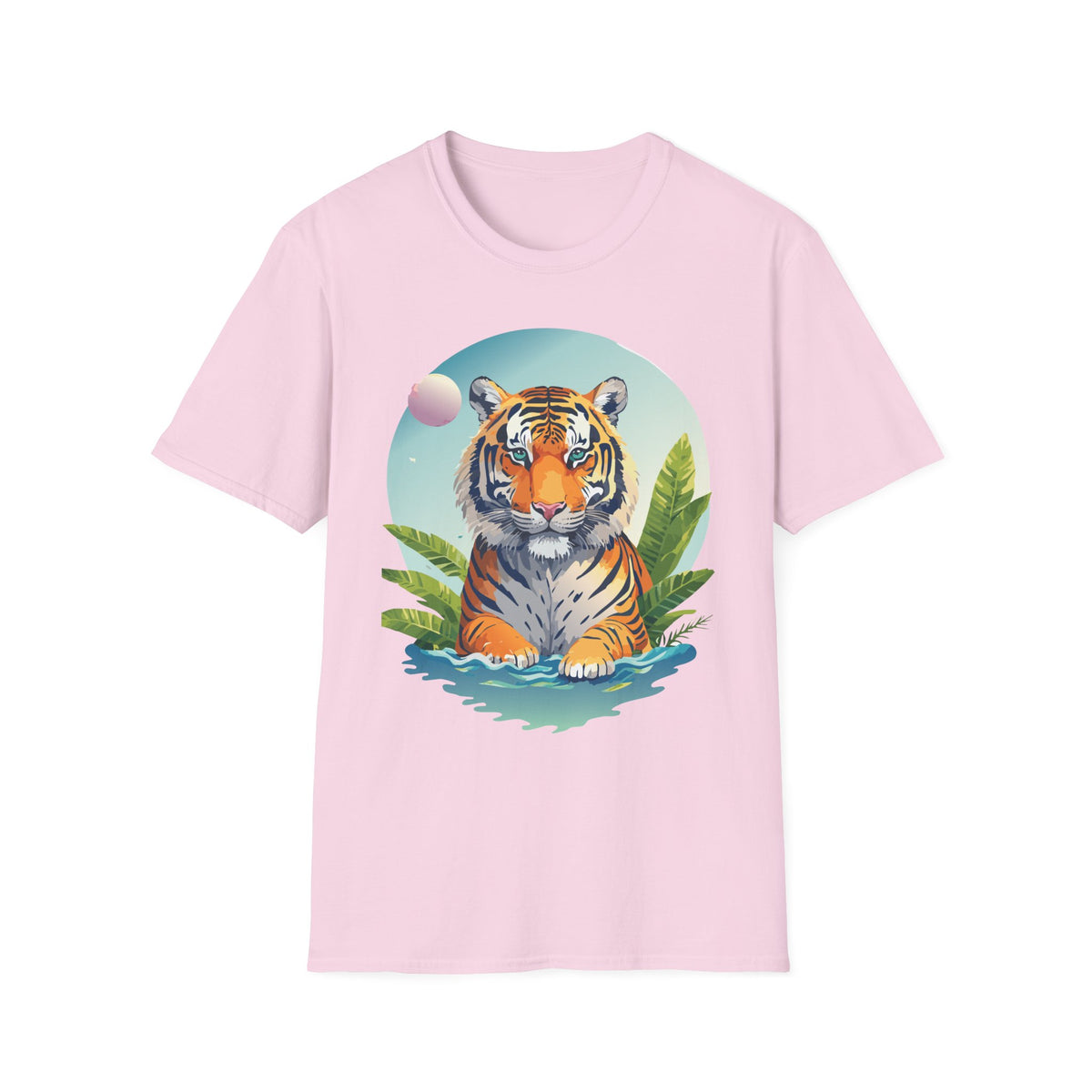 Retro Tiger Illustration T-Shirt | Vintage Sunset Jungle Art