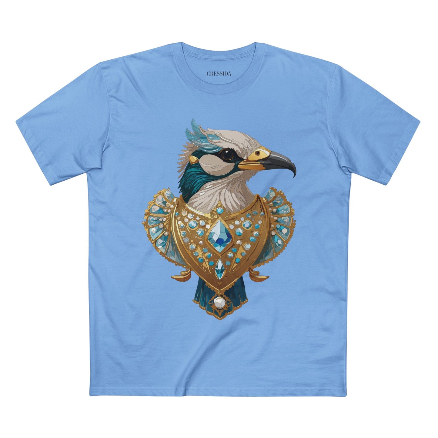 Bird Graphic Unisex 100 Cotton Tee With Unique Animal Golden Medallion Art Design 17